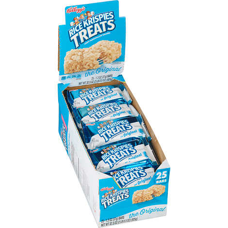 Barras de arroz tostado y malvavisco, Rice Krispies Treats, Original, 1.3 oz, Caja 25 unidades