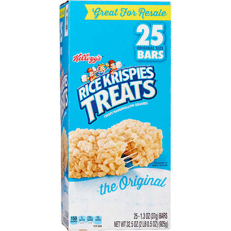 Barras de arroz tostado y malvavisco, Rice Krispies Treats, Original, 1.3 oz, Caja 25 unidades