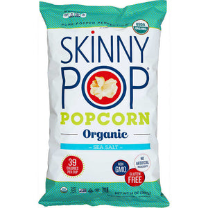 Palomitas de maíz orgánicas, Skinny Pop Organic Popcorn, Sea Salt, Bolsa 397 gr