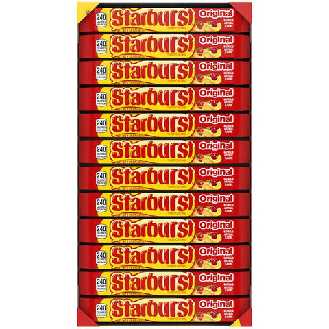Caramelo masticable, Starburst Chewy Candy, Original, Full Size, 2.07 oz, Caja 36 unidades