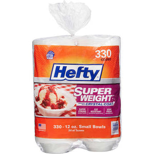 Bowl de anime resistente, Hefty Super Weight Foam Bowl, 12 oz, White, Paquete 330 unidades