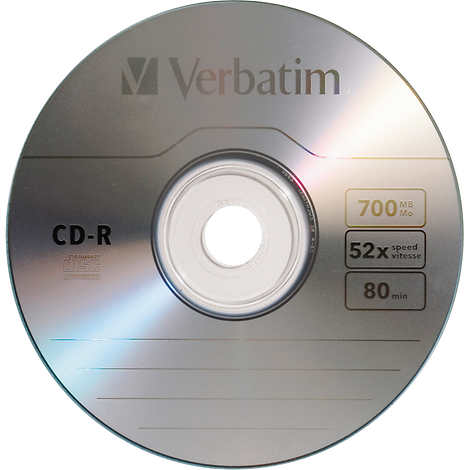 Discos compactos, Verbatim 52x CD-R Disc, 700MB / 80 Minute Capacity, Caja 100 unidades