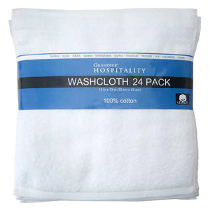 Toalla 100% algodón, Grandeur Hospitality 100% Cotton Bath Towels, White, Paquete 24 unidades