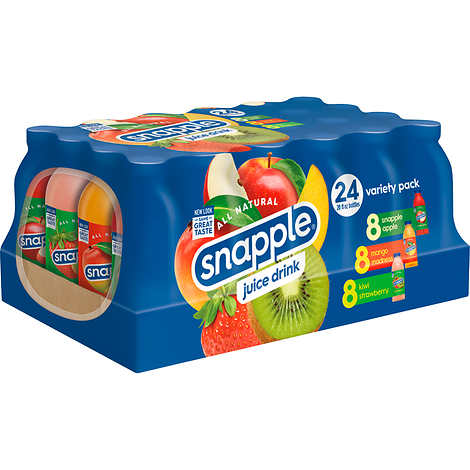 Jugos Snapple Juice Drink, Variety Pack, 20 fl oz, Caja 24 unidades