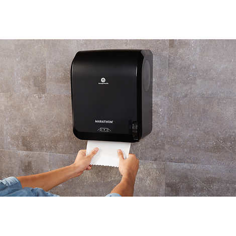 Dispensador de Toallas de papel manual, Marathon Mechanical Paper Towel Dispenser, Black