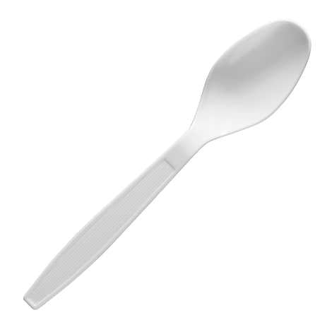 Cucharas plásticas, Solo Plastic Spoon, Heavyweight, White, Caja 500 unidades