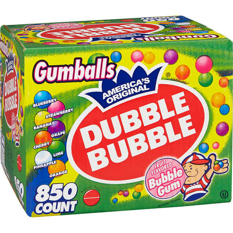 Bolitas de Goma de mascar variadas, Dubble Bubble Gumballs, Variety Pack, Caja 850 unidades