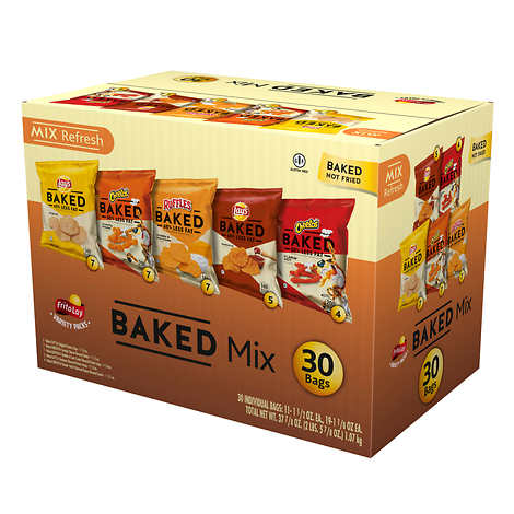 Chips Lay's variadas, Frito-Lay Oven Baked Mix, Variety Pack, Caja 30 unidades