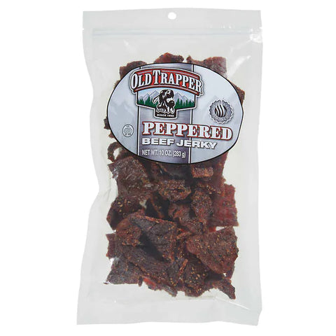 Bocadillo de carne de res seca, Old Trapper Beef Jerky, Peppered, Bolsa 283 gr