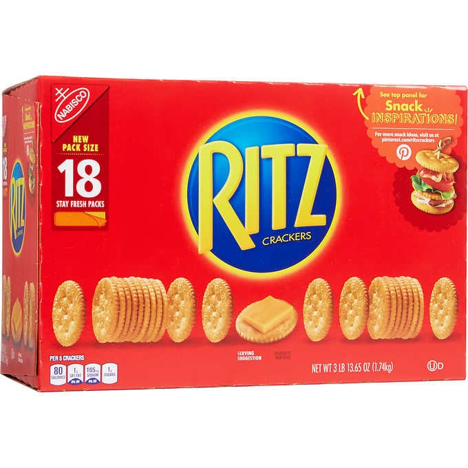 Galletas saladas, Ritz Crackers, Caja de 1.36 kg