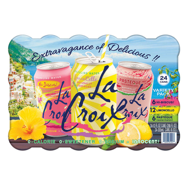 Agua Gasificada LaCroix Sparkling Water, Spring Variety Pack, 12 fl oz, Caja 24 unidades
