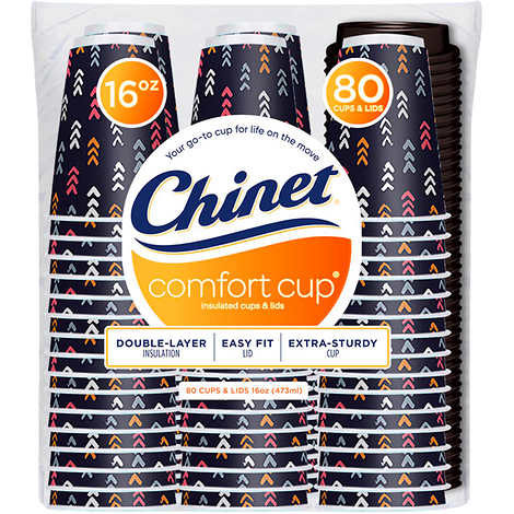 Vasos térmicos. Chinet Comfort Cup, Hot Cup with Lid, 16 oz, Paquete 80 unidades