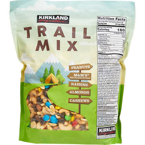 Mix de dulces y nueces, Kirkland Signature Trail Mix, Bolsa 1.81 kg