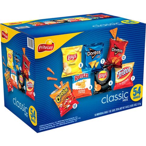 Chips variadas, Frito-Lay Classic Mix, Variety Pack, Caja 54 unidades