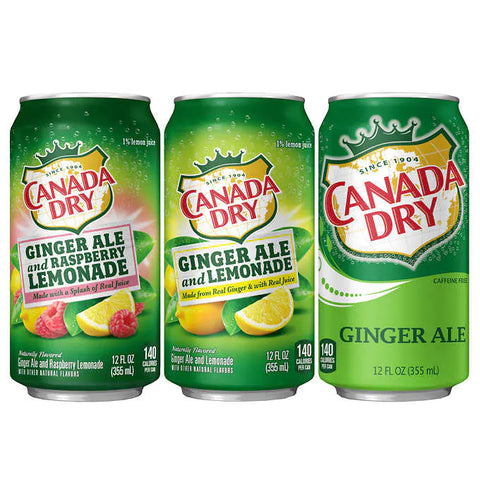 Refresco sabor a Jengibre, Canada Dry Ginger Ale, Summer Variety Pack, 12 fl oz, Caja de 36 unidades
