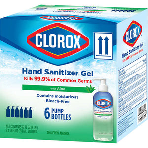 Gel desinfectante para manos, Clorox Hand Sanitizer Gel with Aloe, 12 fl oz, Caja 6 unidades