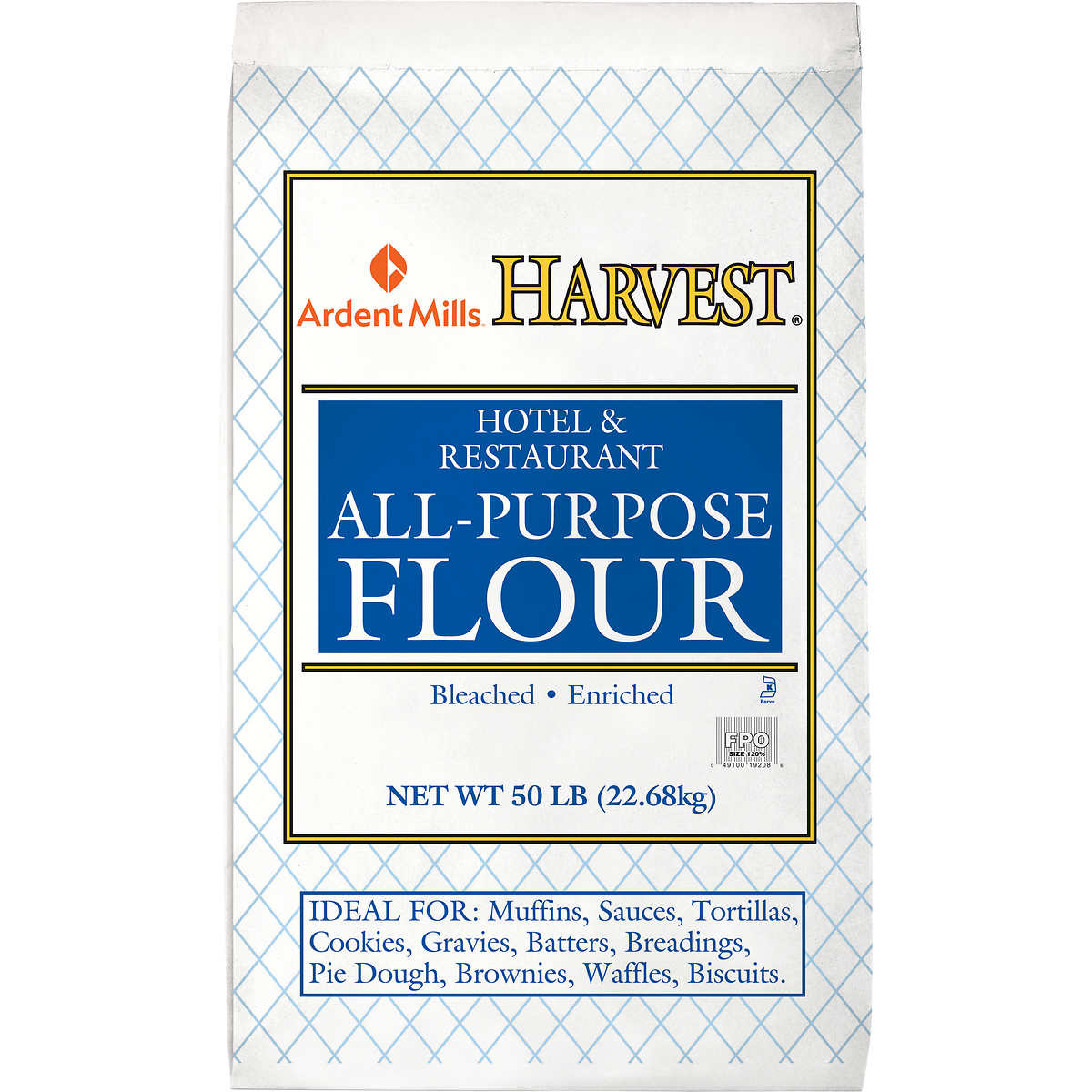 Harina de Trigo Todo Uso, Ardent Mills Harvest Hotel & Restaurant All-Purpose Flour. Saco 23 kgs