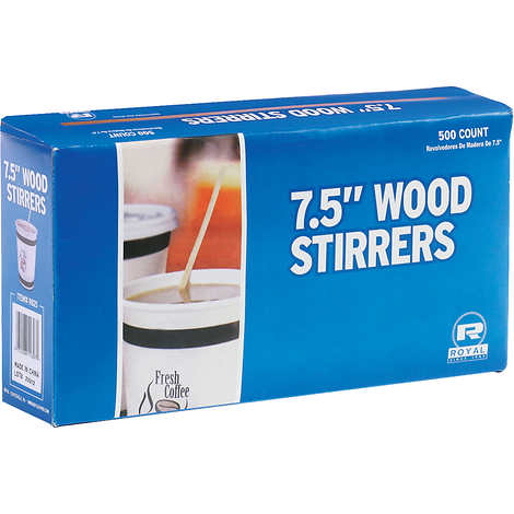 Removedor de madera, Royal 7.5" Wooden Stirrer, Caja 500 unidades