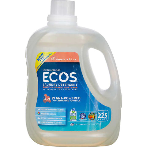 Detergente líquido hipoalergénico, ECOS Hypoallergenic Liquid Laundry Detergent, Magnolia & Lily, 225 fl oz