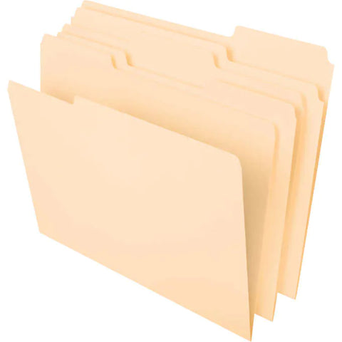 Carpeta manila, Pendaflex File Folder, 1/3-Cut Tab, Letter, Manila, Paquete 150 unidades