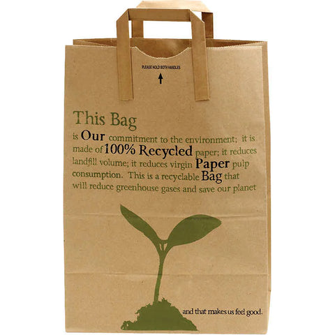 Bolsa de papel reciclado ecológica, Duro Bag Recycled #70 Handle Bag, Kraft, Caja 300 unidades