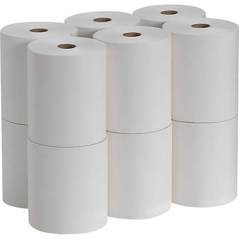 Rollo de toallas de papel, Marathon Dispenser Roll Towels, Non-perforated, 7.8" x 450', White, Caja 12 unidades