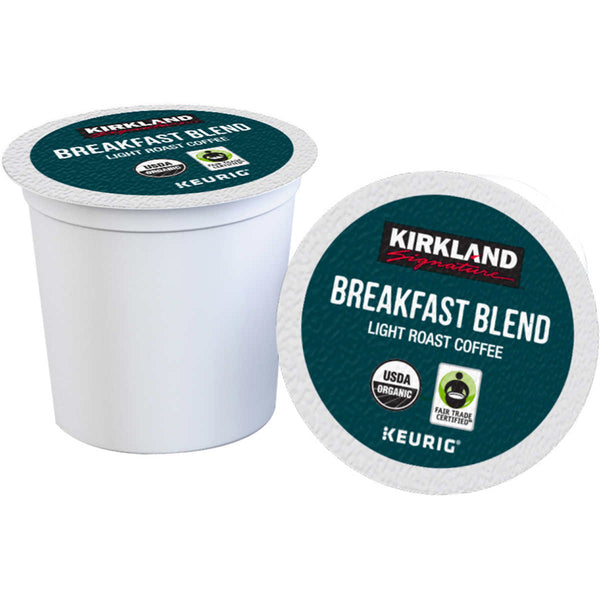 Café K-Pods Kirkland Signature Organic Breakfast Blend Coffee, Light, Keurig K-Cup Pods, Caja 120 unidades