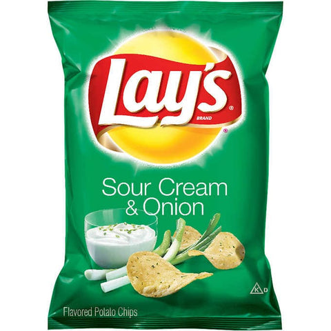 Chips Lay's crema y cebolla, Lay's Potato Chips, Sour Cream & Onion, 1.5 oz, Caja 64 unidades
