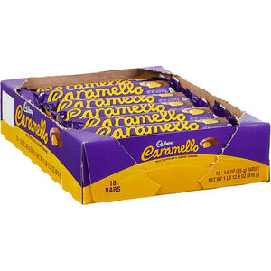 Chocolate con leche Cadbury, Cadbury Caramello Milk Chocolate and Creamy Caramel, 1.6 oz, Caja 18 unidades