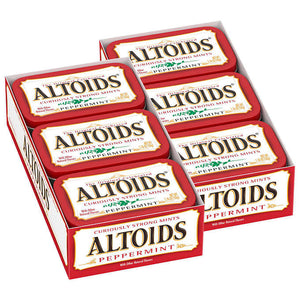 Mentas sabor a hierbabuena fuerte, Altoids Breath Mints, Hard Peppermint Candy, 1.76 oz, Caja 12 unidades