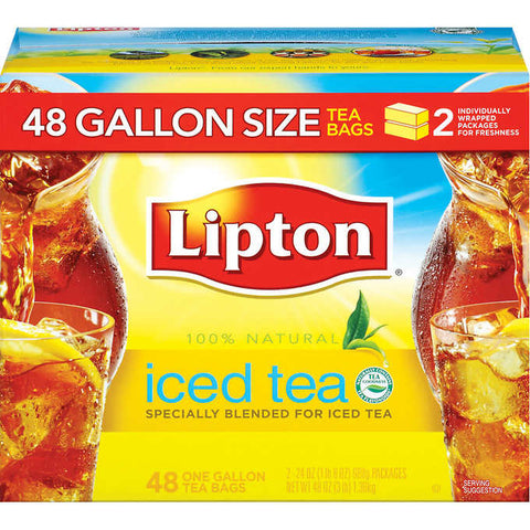 Té en polvo, Lipton Iced Tea, Gallon Tea Bags, Caja 48 unidades