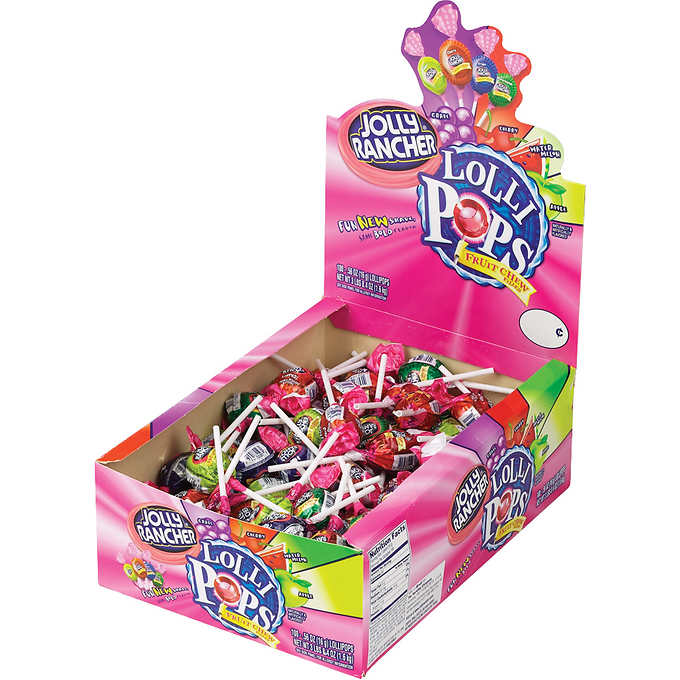 Chupetas variados, Jolly Rancher Lollipops, Variety Pack, 0.56 oz, Caja 100 unidades