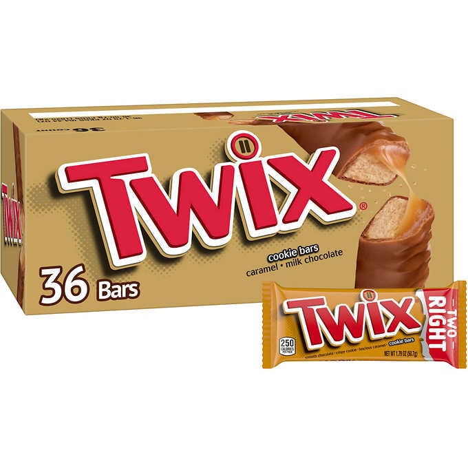 Chocolate Twix. Twix Caramel Cookie Chocolate Candy Bar, Full Size, 1.79 oz, Caja 36 unidades