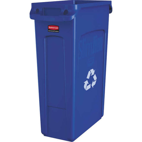 Recipiente para Reciclaje, Rubbermaid Commercial Slim Jim Recycling Can, 23 Gallon, Blue
