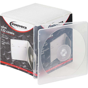 Fundas para Discos compactos, Innovera Slim Jewel CD Cases, Clear, Caja 25 unidades