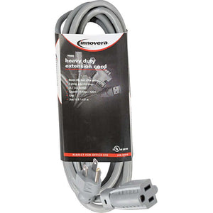 Extensión heavy duty 4.5 metros, Innovera 15' Indoor Heavy-Duty Extension Cord, Gray (IVR72215)