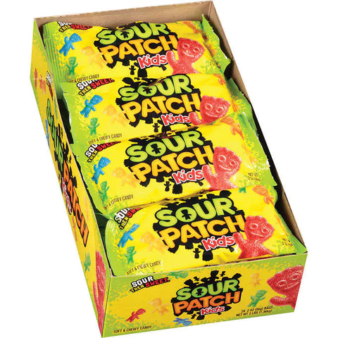 Gomitas ácidas, Sour Patch Kids, 2 oz, Caja 24 unidades