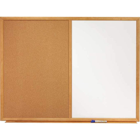 Pizarra dual de corcho y acrílica, Quartet Combo Bulletin and Dry-Erase Whiteboard, 36"W x 24"L