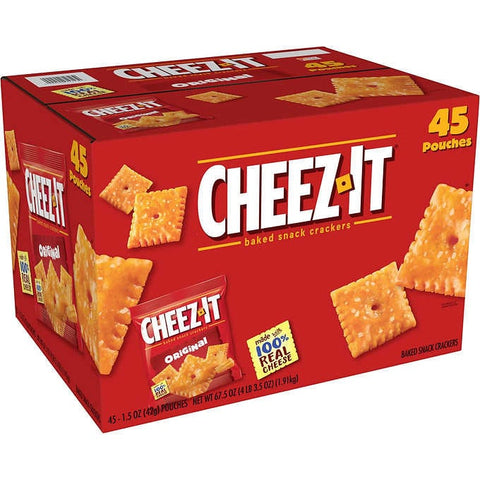 Galletas con sabor a queso cheddar, Cheez-It Crackers, Cheddar, 1.5 oz, Caja 45 unidades