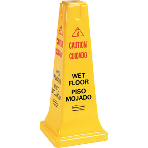 Señal de prevención tipo cono, Rubbermaid Commercial "Caution Wet Floor" Safety Cone
