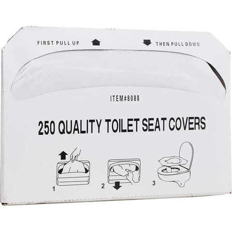 Cubierta de papel para asiento de baño, Vital International Solutions Toilet Seat Cover, 250 covers, Caja 20 unidades