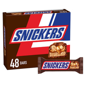 Chocolate Snickers. Snickers Chocolate Candy Bars, Peanut Full Size, 1.86 oz, Caja 48 unidades