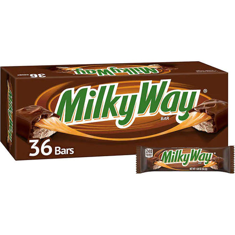 Chocolate Milky Way. Milky Way Caramel Chocolate Candy Bar, Full Size, 1.84 oz, Caja 36 unidades