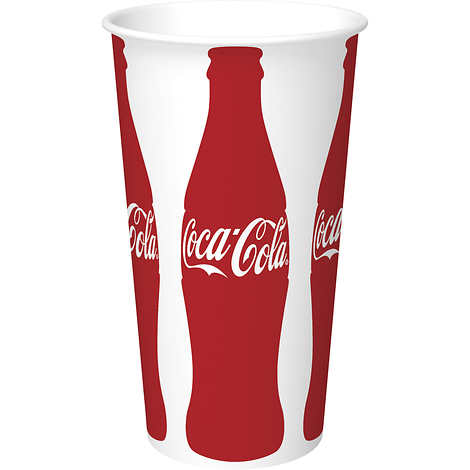 Vasos con diseño Coca Cola. Graphic Packaging Coca-Cola Paper Cold Cup, 20 oz, Caja 600 unidades