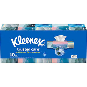 Toallas faciales, Kleenex Facial Tissue, 2-Ply, Flat Box, 230 toallas, Caja 10 unidades