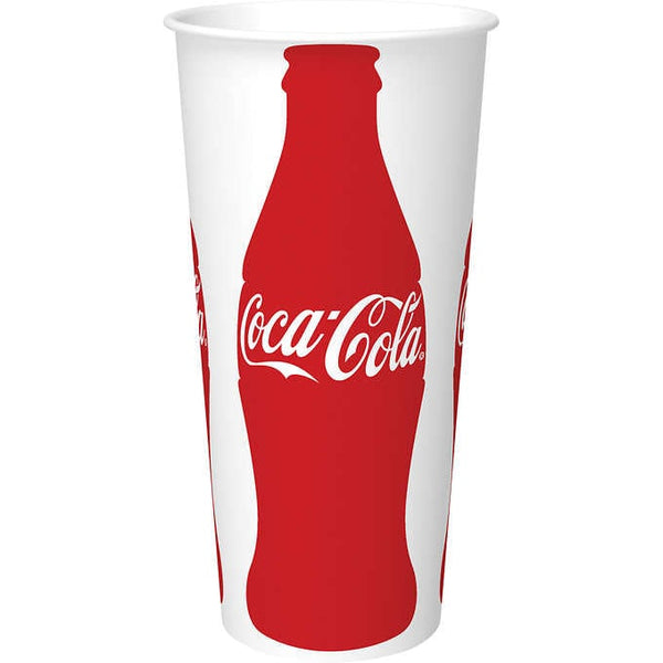 Vasos de papel con diseño Coca Cola. Graphic Packaging Coca-Cola Paper Cold Cup, 32 oz, Caja 600 unidades