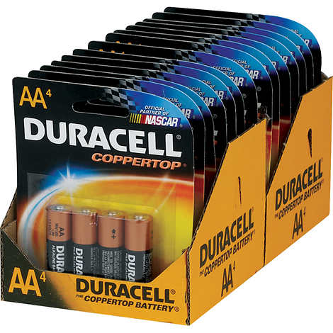 Baterías, Duracell Coppertop Alkaline AA Batteries, Caja 56 unidades