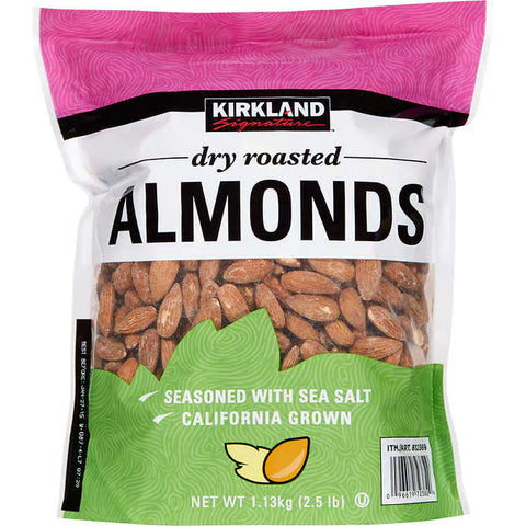 Almendras secas y tostadas, Kirkland Signature Dry Roasted Almonds, Bolsa 1.13 kg