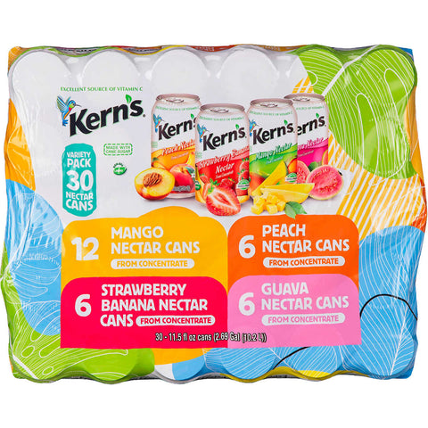 Néctar de Frutas Kern's Nectar, Variety Pack, 11.5 fl oz, Caja 30 unidades
