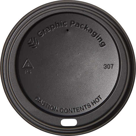 Tapas para Vaso . Color Negro. Graphic Packaging Hot Cup Dome Lid. 10-24 oz. Caja 600 unidades